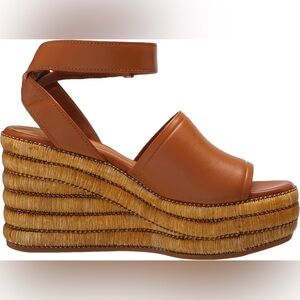 ‼️RARE‼️🎸Franco Sarto🎸TONI LEATHER Platform/Wedge SANDAL—8